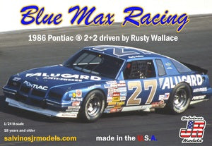 SJMBMGP1986B 1/24 Blue Max Racing 1986 2+2 Driven by Rusty Wallace Plastic Model Car Kit