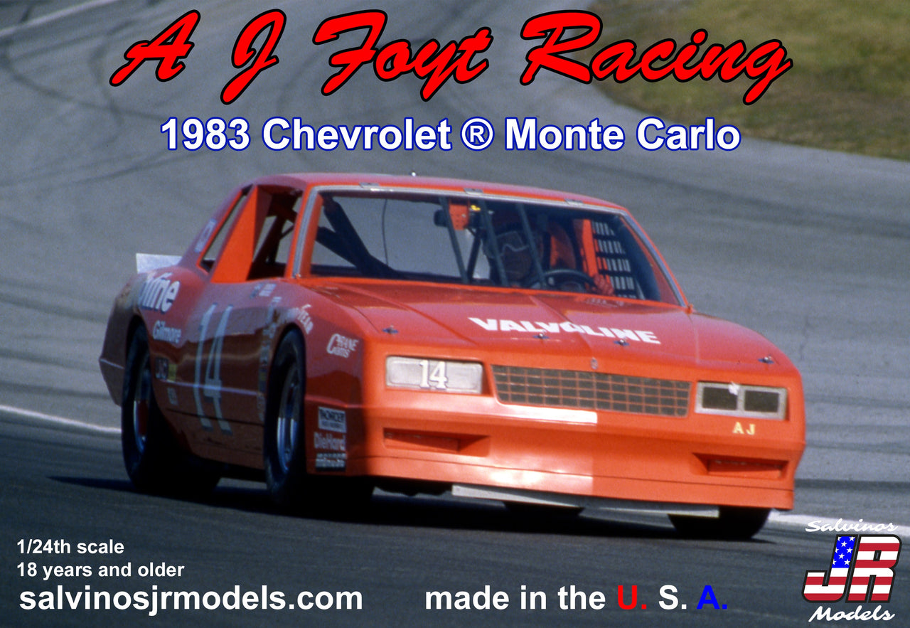 SJMAJMC1983D 1/24 AJ Foyt Racing 1983 Chevrolet Monte Carlo, modèle de voiture en plastique, Kit
