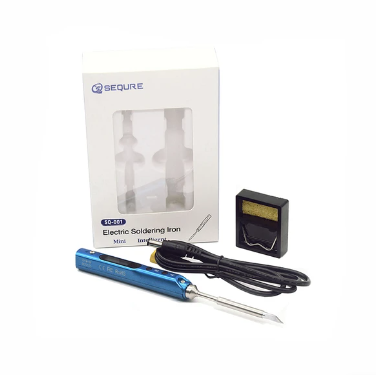 65W Digital OLED Programmable Portable | SEQURE SQ-001 Mini Soldering Iron Blue