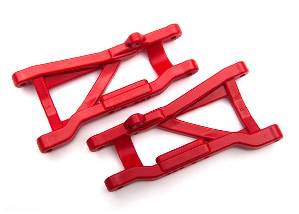 2555R  Traxxas Suspension arms, rear (red) (2) (heavy duty, cold weather)