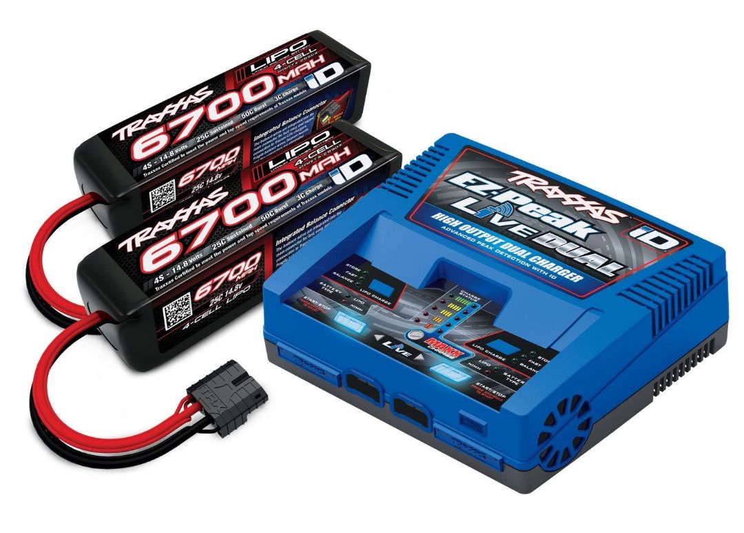 2997 Traxxas EZ-Peak Dual Live 4S Completer Pack with 2 6700mAh LiPos