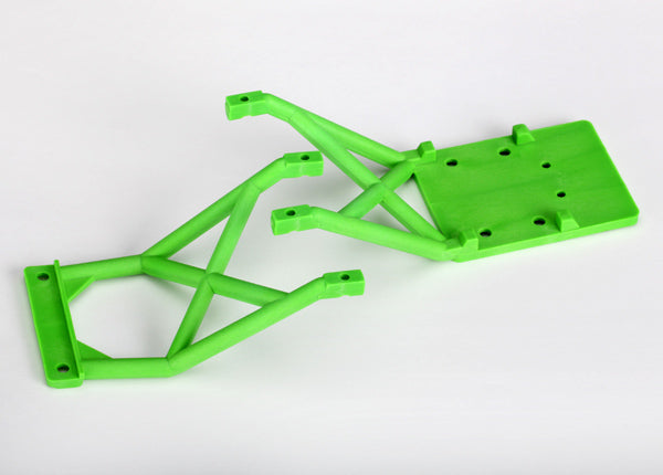 3623A Juego de placas protectoras protectoras delanteras y traseras Traxxas (verde) (Sepulturero) 