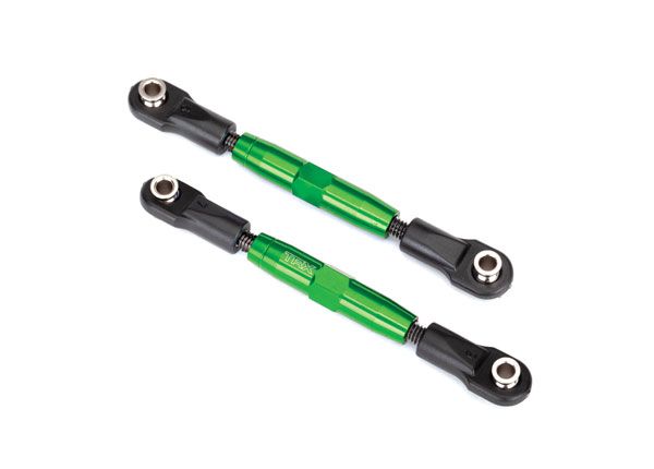 3643G Camber links, front (TUBES green-anodized, 7075-T6 aluminum, stronger than titanium) (83mm) (2)/ rod ends (4)/ aluminum wrench (1) (#2579 3x15 BCS (4) required for installation)