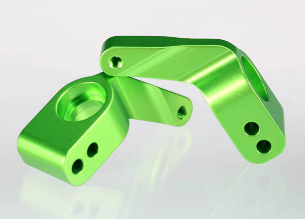 3652G Portaejes, Rustler®/Stampede®/Bandit (2), aluminio 6061-T6 (anodizado en verde)/rodamientos de bolas de 5x11 mm (4)