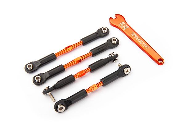 3741T Traxxas Aluminum Turnbuckle Camber Link Set (Orange) (4)
