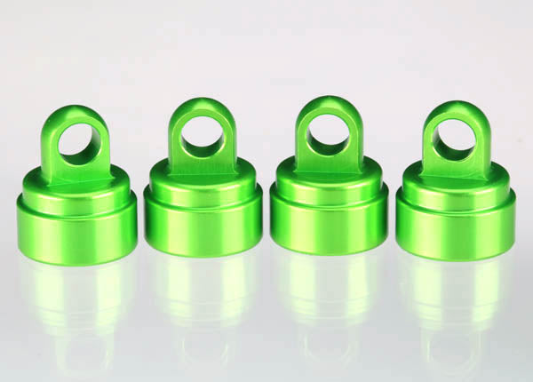 3767G Shock caps, aluminum (green-anodized) (4) (fits all Ultra Shocks)