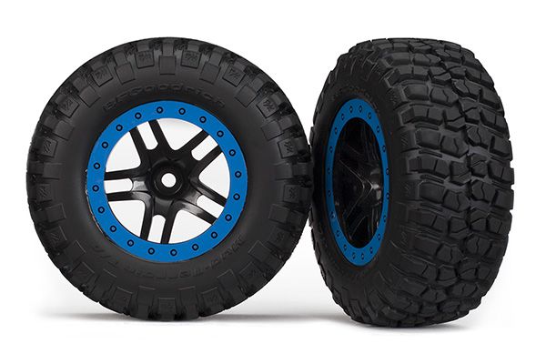 5885A Traxxas BFGoodrich KM2 Neumático delantero (2) (Negro/Azul) (Estándar)