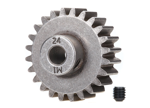 6496X Traxxas Steel Mod 1.0 Pinion Gear w/5mm Bore (24T)