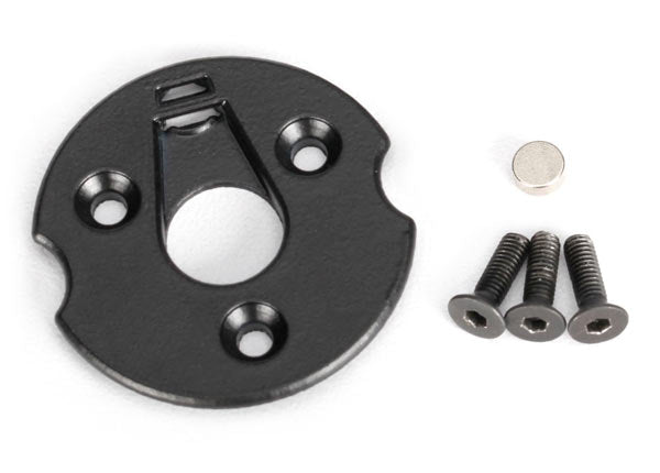 6538 Telemetry trigger magnet holders, spur gear/ magnet, 5x2mm (1)/ 3x8mm CCS (3)/ 3x10mm CCS (3)