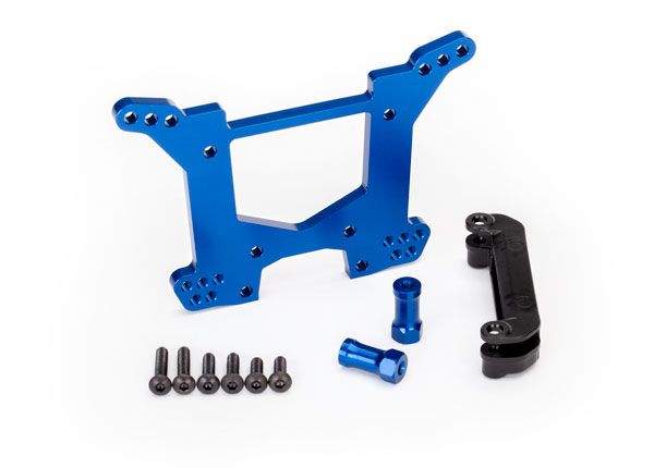 6738X Traxxas Shock tower, rear - blue aluminum