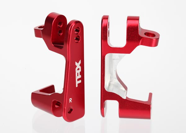 6832R  Caster blocks (c-hubs), 6061-T6 aluminum (red-anodized), left & right