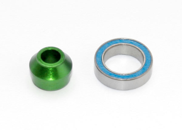 6893G Traxxas Bearing adapter, 6061-T6 aluminum (green-anodized) (1)