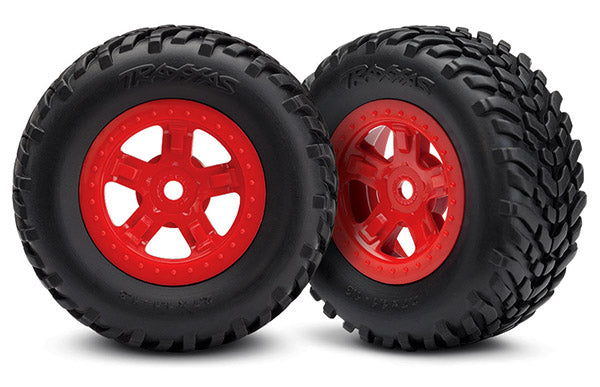 7674R Traxxas Tires and wheels, assembled, glued