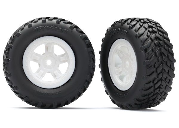 7674X Traxxas Tires and wheels, assembled, glued - White