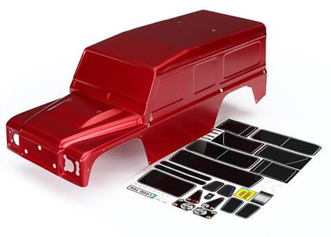 8011R  Body, Land Rover® Defender®, red (painted)/ decals