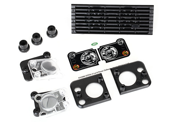 8013 Rejilla, Land Rover® Defender®/soporte de parrilla (3)/carcasa de faro (2)/lente (2)/soporte de faro (2) (se adapta a la carrocería n.º 8011) 