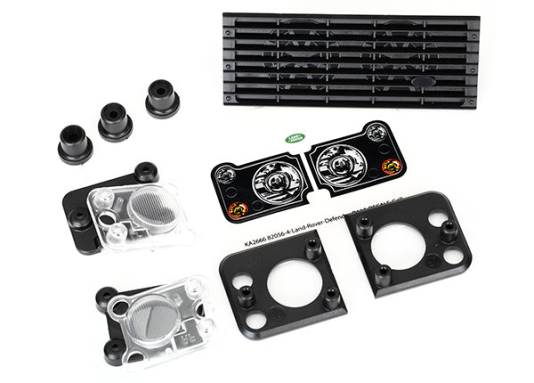 8013   Grille, Land Rover® Defender®/ grille mount (3)/ headlight housing (2)/ lens (2)/ headlight mount (2) (fits #8011 body)