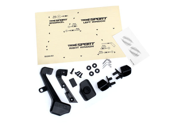8119 Traxxas Mirrors, side (left & right)/ snorkel/ mounting hardware
