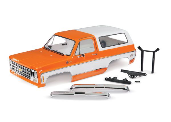8130X Carrosserie, Chevrolet Blazer (1979), complète (orange) (comprend calandre, rétroviseurs latéraux, poignées de porte, essuie-glaces, pare-chocs avant et arrière, autocollants) 