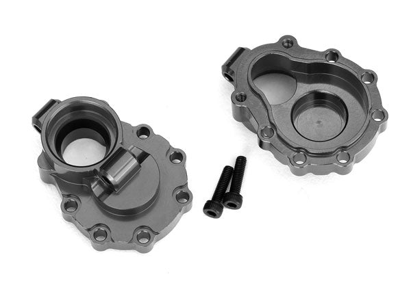 8253A Portal housings, inner (rear), 6061-T6 aluminum (charcoal gray-anodized) (2)/ 2.5x10 CS (2)