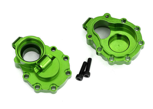 8253G Portal housings, inner (rear), 6061-T6 aluminum (green-anodized) (2)/ 2.5x10 CS (2)