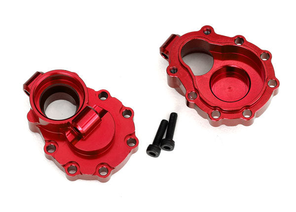 8253R Portal housings, inner (rear), 6061-T6 aluminum (red-anodized) (2)/ 2.5x10 CS (2)