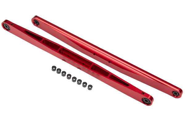 8544R Traxxas Trailing arm, aluminum (red-anodized) (2) (assembled with hollow balls)