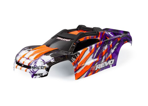 8611T Traxxas Body, E-Revo, morado/ventana, parrilla, hoja de calcomanías de luces