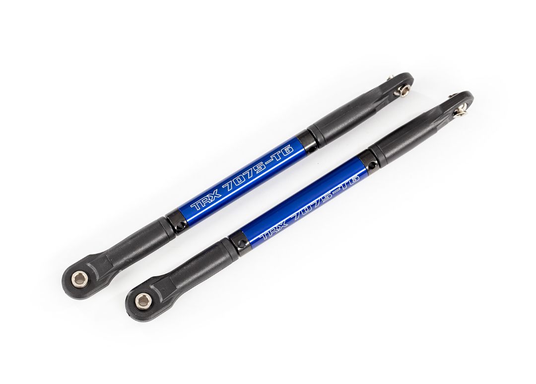 8619X Traxxas Push rods, aluminum (blue-anodized), heavy duty (2) (assembled with rod ends and threaded inserts)