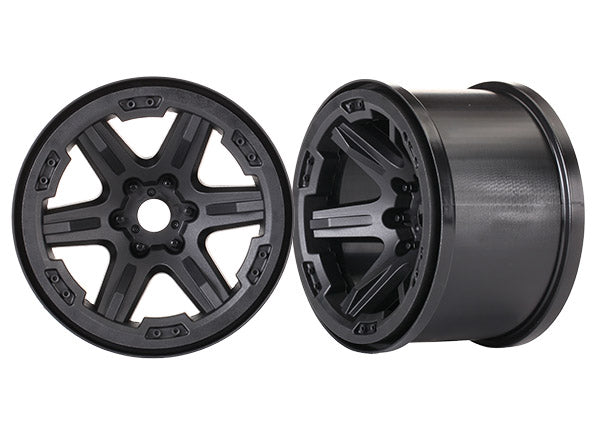 8671 Traxxas Wheels, Carbide 3.8" (black) (2) (17mm splined)