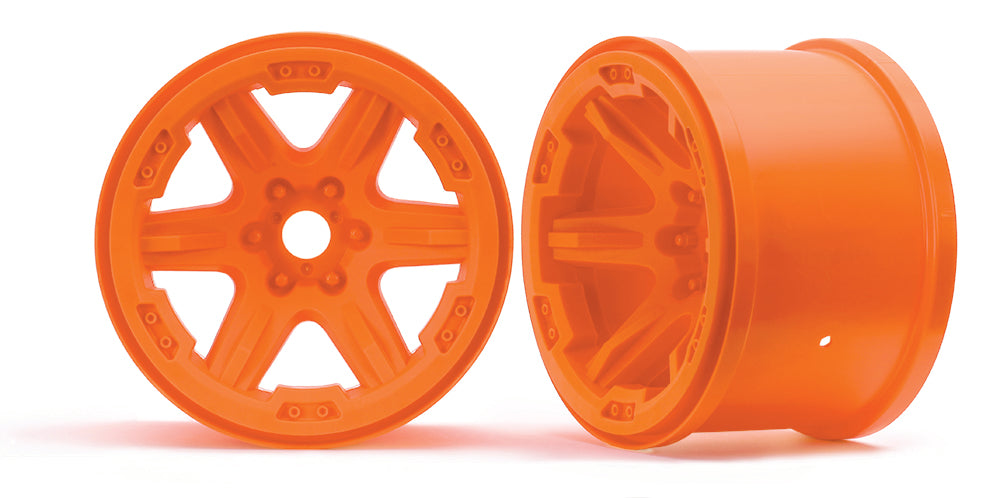 8671A Traxxas Wheels, Carbide 3.8" (orange) (2) (17mm splined)