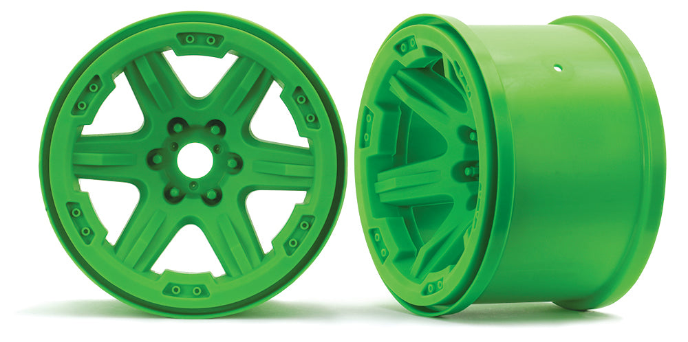 8671G Ruedas Traxxas, carburo de 3,8" (verde) (2) (ranuradas de 17 mm) 