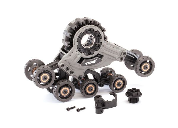 8883 Traxx™, rear, left (assembled) (requires #8886 stub axle, #7061 GTR shock, & #8896 rubber track)