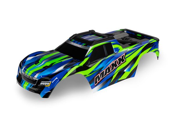 8918G Traxxas Body, Maxx V2, green (painted, decals applied)