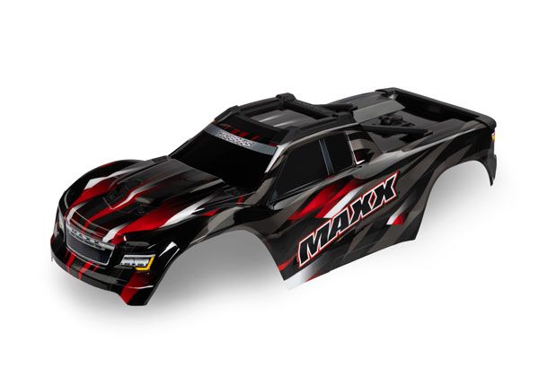 8918R Traxxas Body, Maxx V2, rojo (pintado, calcomanías aplicadas) 