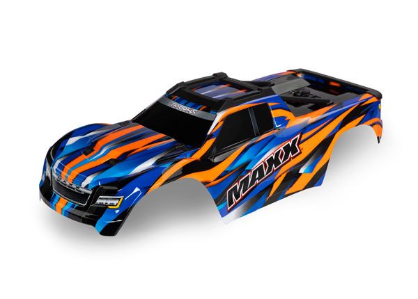 8918T Traxxas Body, Maxx V2, Orange (painted, decals applied )
