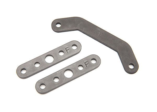 8926 Traxxas Bulkhead tie bar, front, upper (1)/ lower (2) (steel)