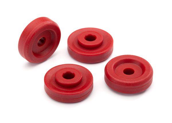 8957R Traxxas Wheel washers, red (4)