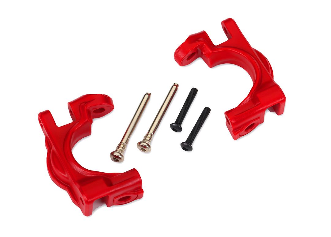 9032R Traxxas Caster blocks (c-hubs), extreme heavy duty, red