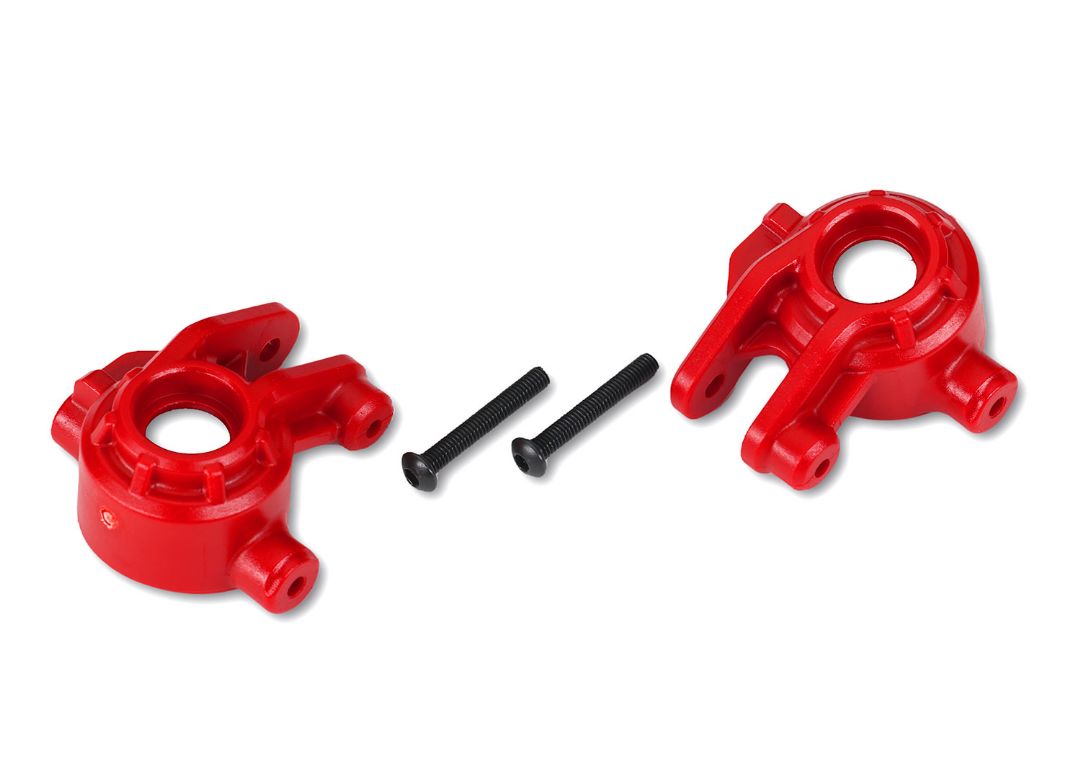 9037R Traxxas Steering blocks, extreme heavy duty, red