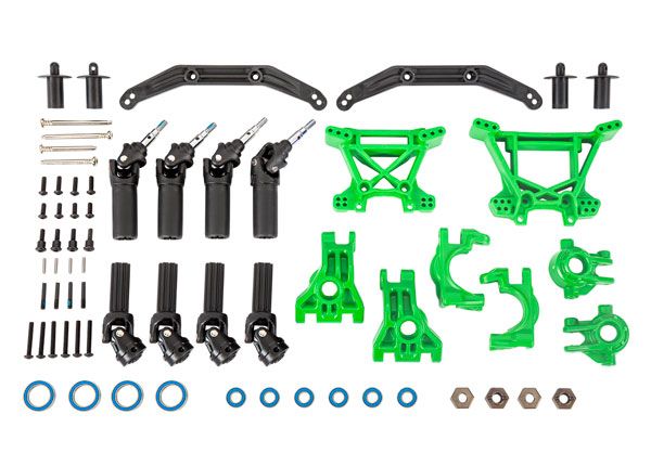 Kit de mise à niveau de transmission extérieure et de suspension Traxxas, 9 080 g, vert