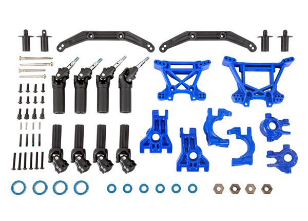 9080x Kit de mise à niveau de transmission extérieure et de suspension Traxxas, bleu