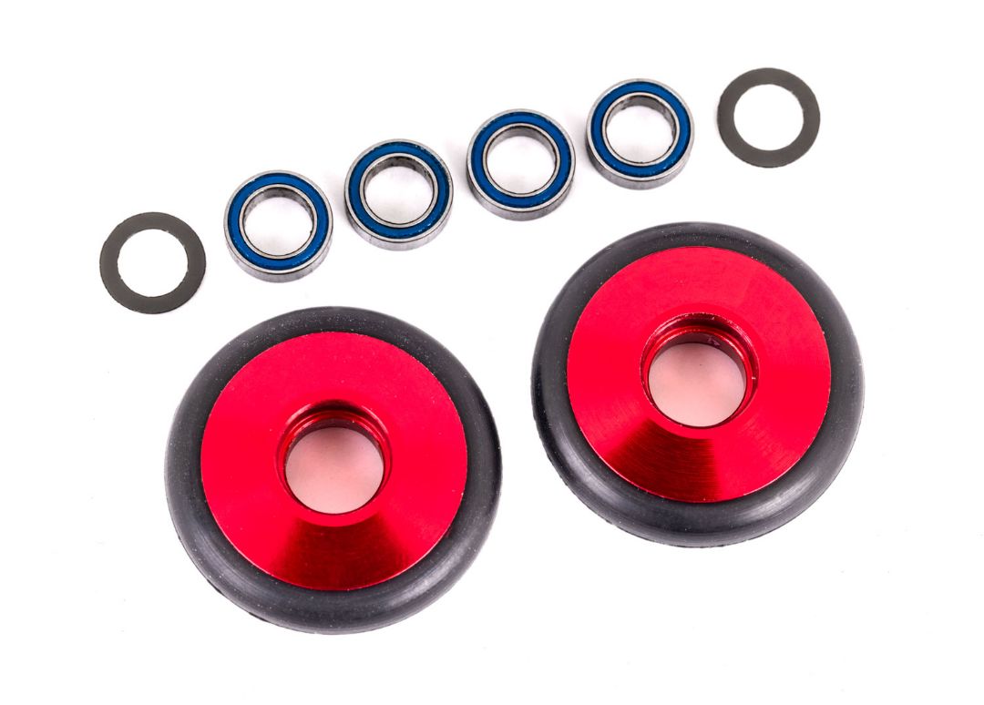 9461R Ruedas Traxxas, barra con ruedas, aluminio 6061-T6 Rojo 9461R