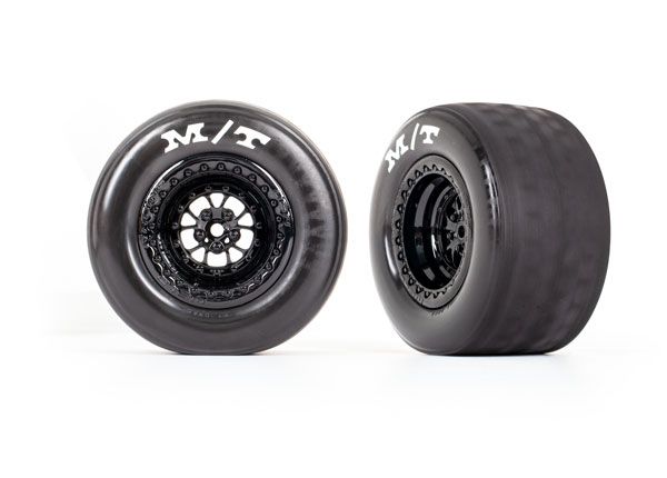 9475 Traxxas Tires & wheels, assembled (gloss black wheels) (R) (2) 9475