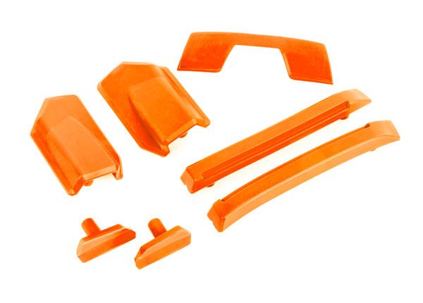 9510T Traxxas Kit de renfort de carrosserie, orange/patins antidérapants (toit) (convient à la carrosserie #9511) 