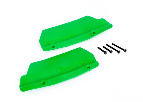 9519G Traxxas Mud guards, rear, green (left and right)/ 3x15 CCS (2)