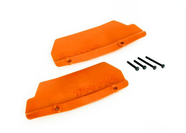 9519T Traxxas Mud guards, rear, orange (left and right)/ 3x15 CCS (2)