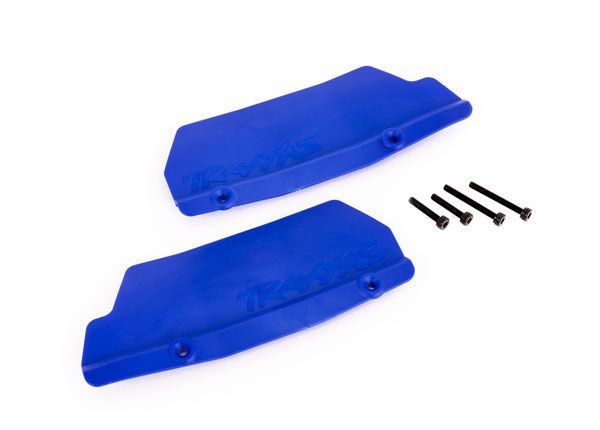 9519X Traxxas Mud guards, rear, blue (left and right)/ 3x15 CCS (2)