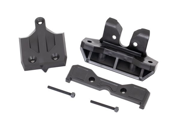 9536 Pare-chocs Traxxas, arrière/plaque de protection, arrière/support de barre de liaison, arrière/3x25 