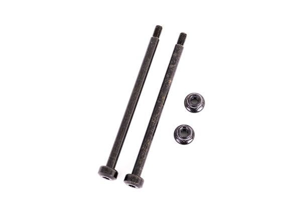 9543 Goupilles de suspension Traxxas, extérieures, arrière, 3,5x56,7 mm (acier trempé) (2)/ M3x0,5 mm NL, à bride (2) 